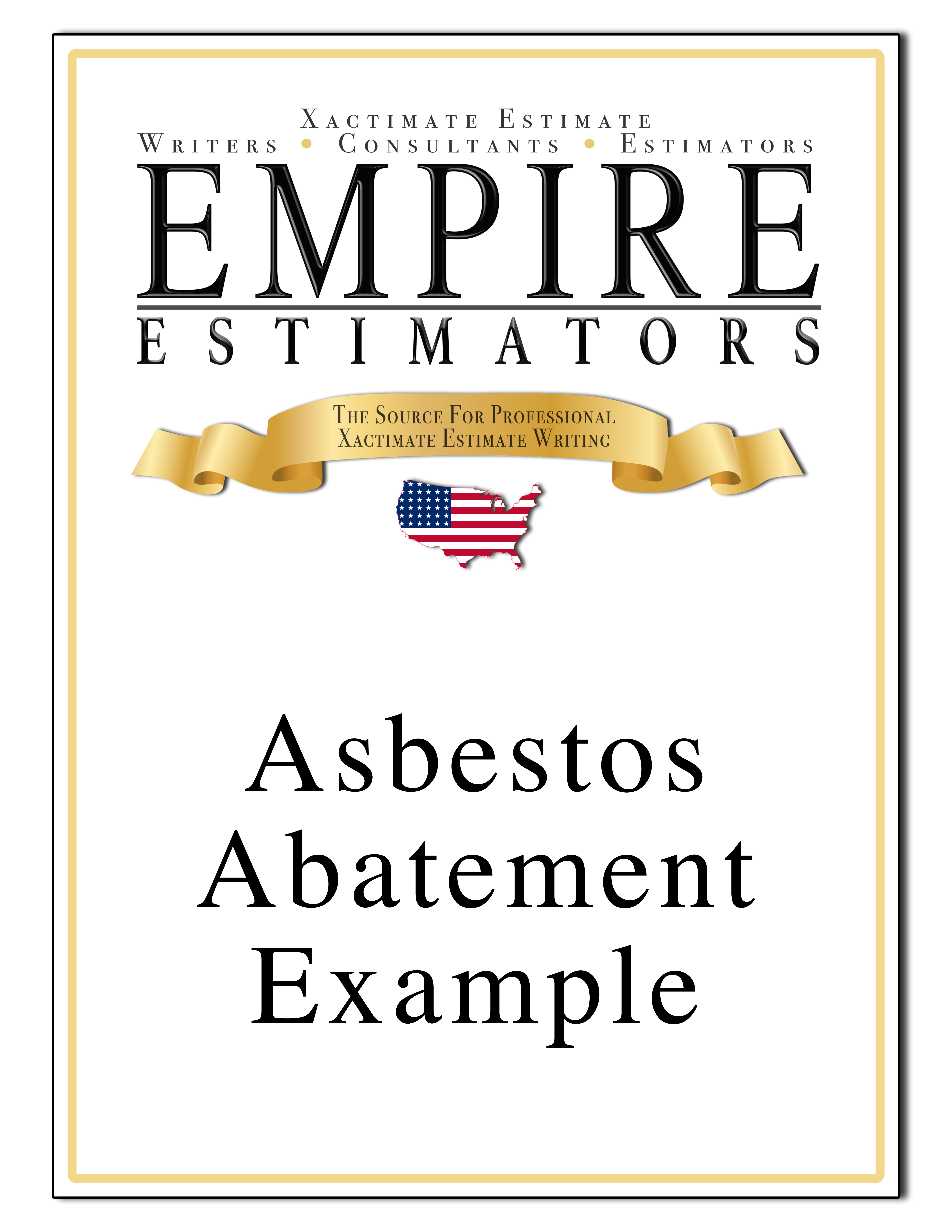 Asbestos Abatement Xactimate Estimate Cover 