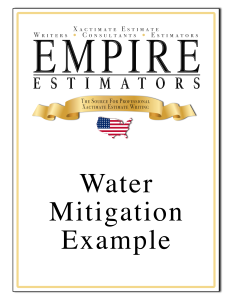 Xactimate Estimate Water Mitigation Sample