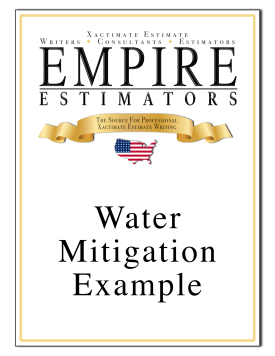 Water Mitigation Xactimate Estimate Cover