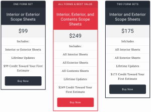 Xactimate Estimate Scope Sheets & Scope Forms